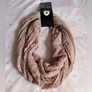 NWT Infinity Scarf Blush Pink Metallic Woven Shimmer One Size